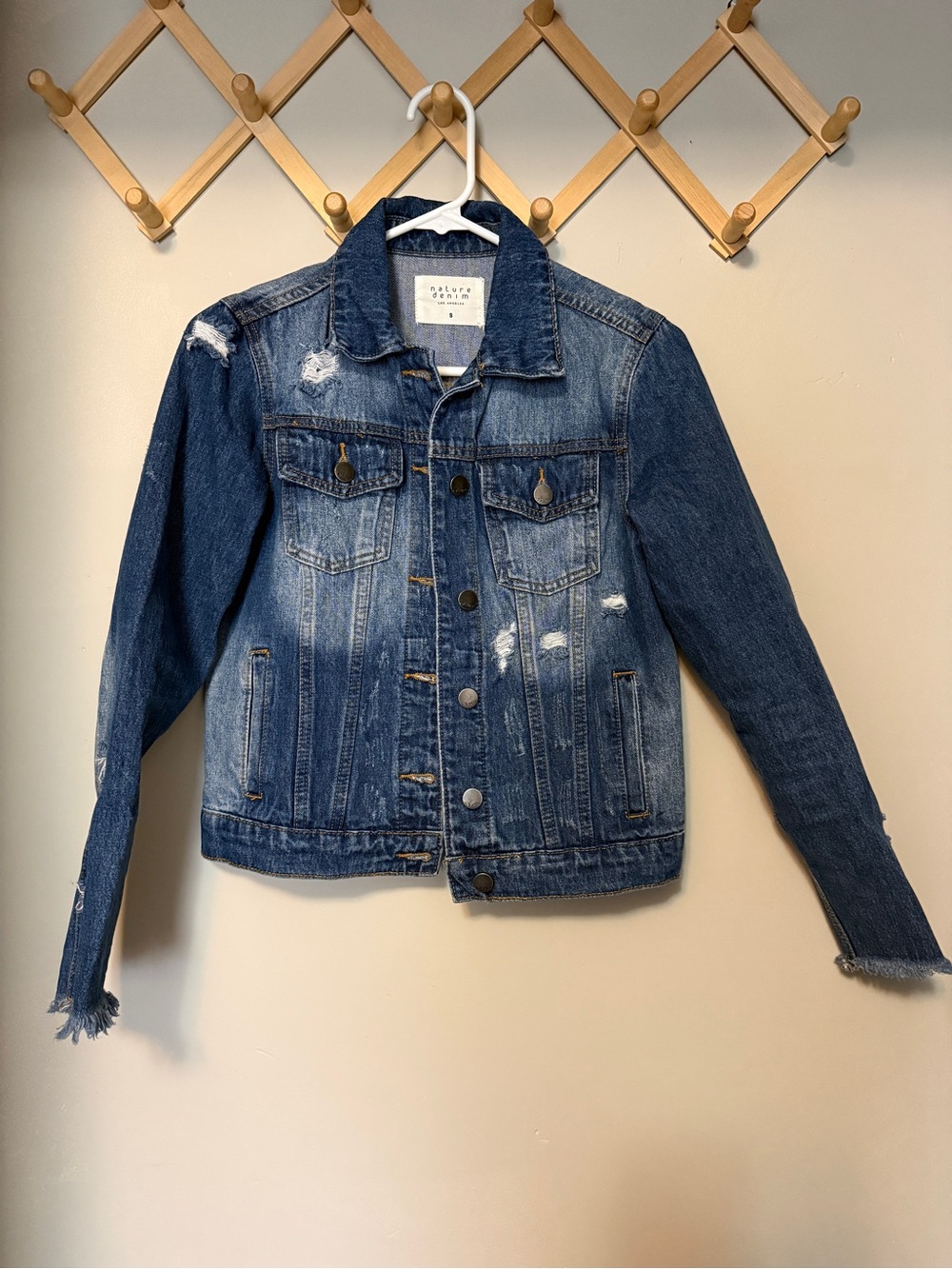 Distressed Denim Jacket - Small
